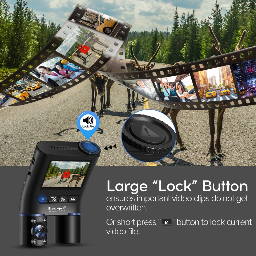 Blueskysea B2w Dual Dash Cam Front And Inside Hd 1080p